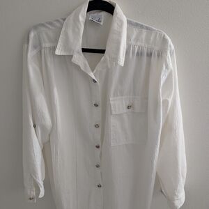 Tapestry White Button-Down Shirt L/XL